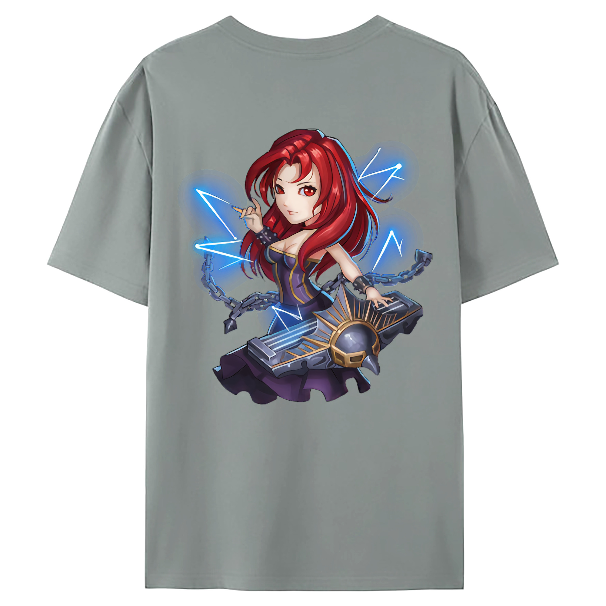 （画像用） リーグ・オブ・レジェンド League of Legends LOL 綿100％ メンズ半袖Tシャツ（バックプリント） 通気性